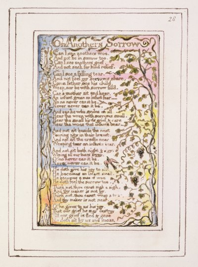 En el Dolor de Otro: placa 28 de Canciones de Inocencia y de Experiencia (copia R) c.1802-08 de William Blake